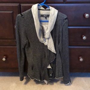 Asymmetrical ruffle zip sweatshirt